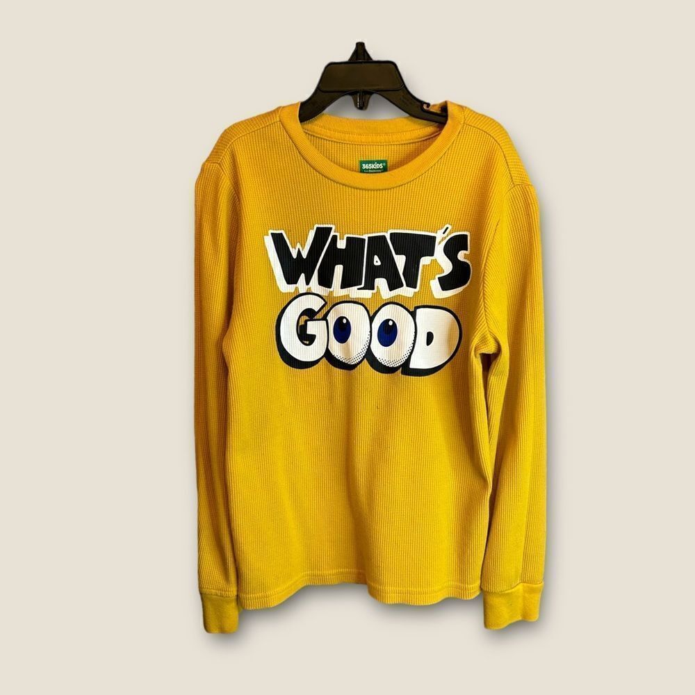 5 for $25🔥365 Kids Yellow‎ Waffle Knit Long Sleeve T-Shirt Boys Size 10